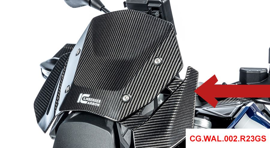 BMW R1300GS Paravento in carbonio accanto a strumentazione